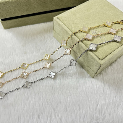 [OAKJURI Jewelry]CLOVER 6 MOTIF WHITE MOP BRACELET
