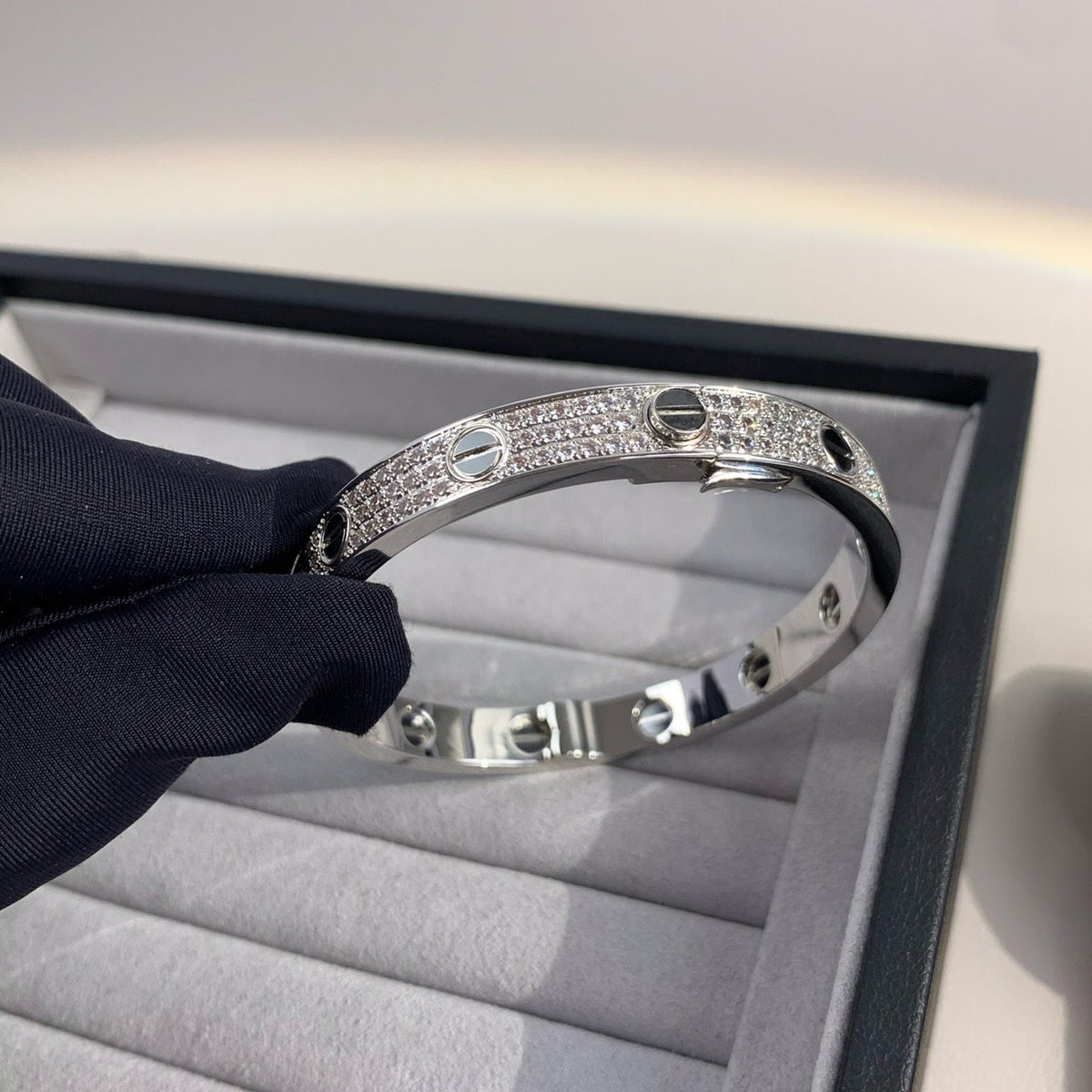 [OAKJURI Jewelry] LOVE BRACELET 6.1MM DIAMOND-PAVED CERAMIC