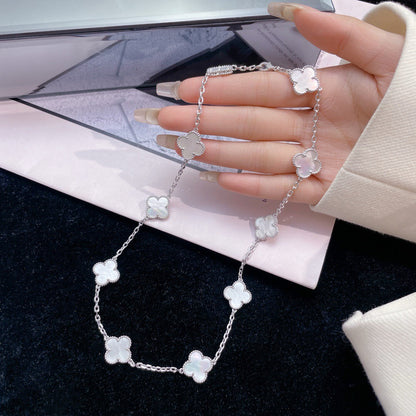 [OAKJURI Jewelry]CLOVER 10 MOTIFS WHITE MOTHER OF PEARL NECKLACE