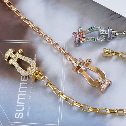 [OAKJURI Jewelry]FORCE LARGE HORSESHOE CLASP  METAL BRACELET