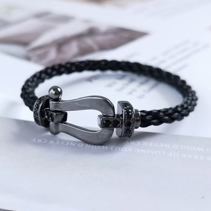 [OAKJURI Jewelry]FORCE LARGE SERIES HORSESHOE BLACK SAMURAI BRACELET