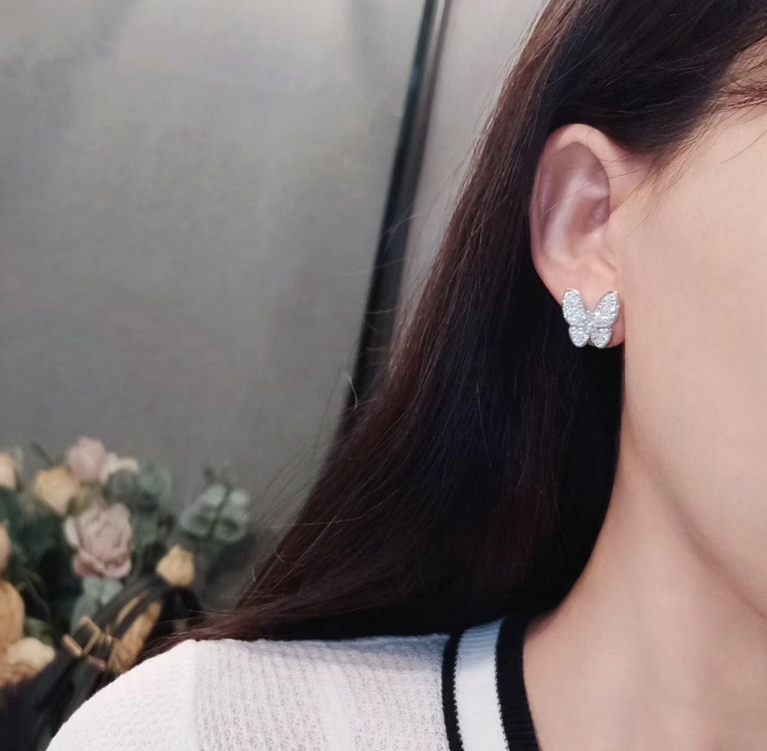 [OAKJURI Jewelry]BUTTERFLY ALL DIAMOND EARRINGS