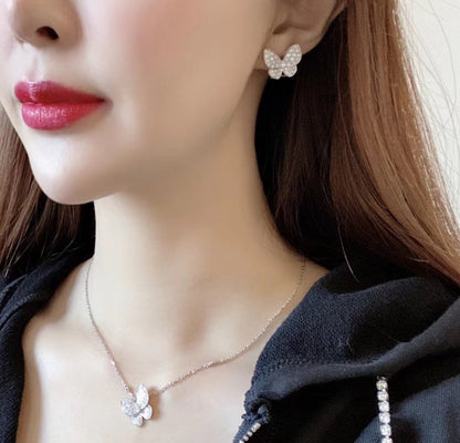 [OAKJURI Jewelry]BUTTERFLY ALL DIAMOND EARRINGS