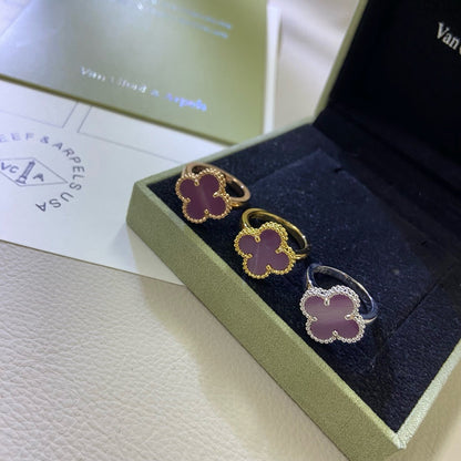 [OAKJURI Jewelry]CLOVER  PURPLE VIOLET RING