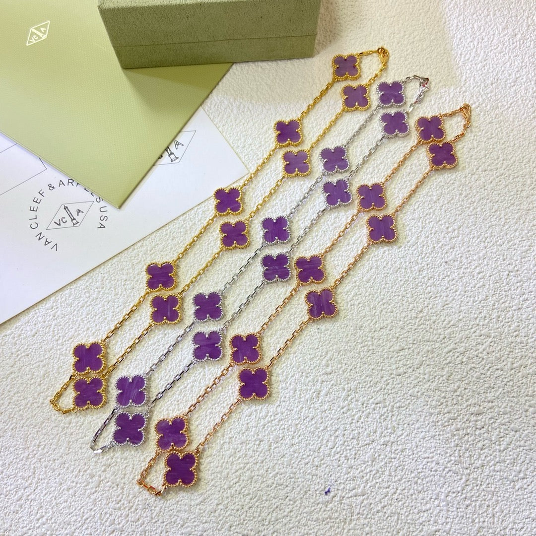 [OAKJURI Jewelry]CLOVER 10 MOTIFS  PURPLE VIOLET  NECKLACE