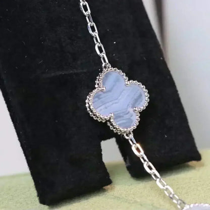 [OAKJURI Jewelry] CLOVER 5 MOTIF PURPLE CHALCEDONY BRACELET COLLECTION