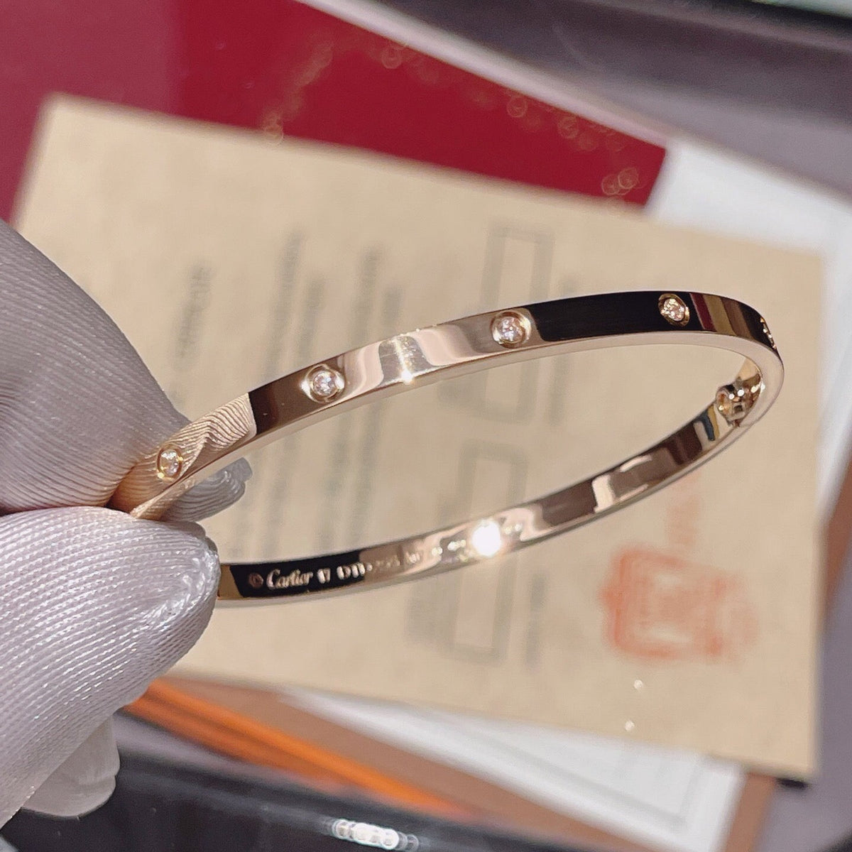 [OAKJURI Jewelry] LOVE BRACELET 3.65MM 10 DIAMONDS