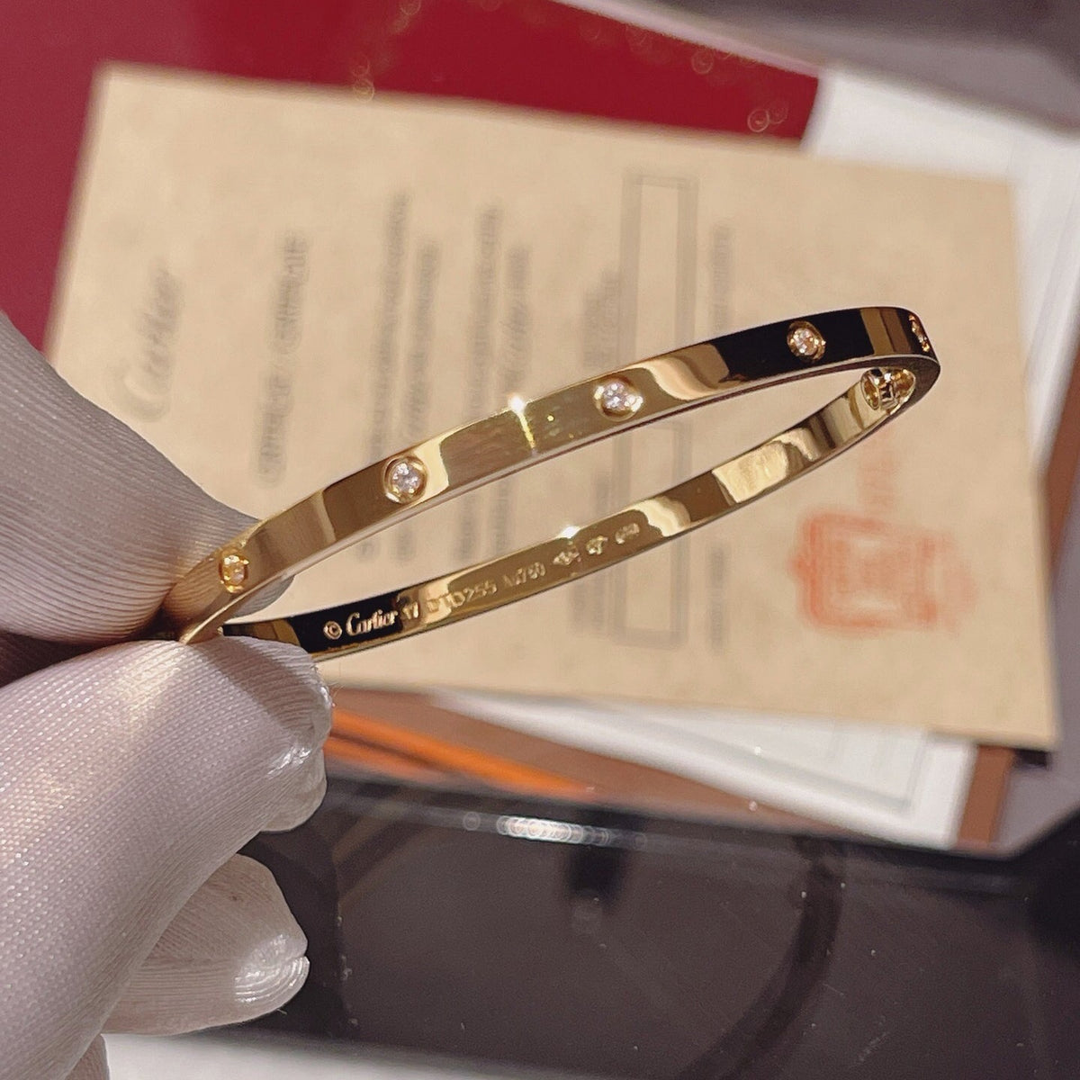 [OAKJURI Jewelry] LOVE BRACELET 3.65MM 10 DIAMONDS
