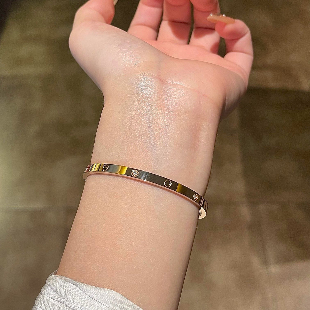 [OAKJURI Jewelry] LOVE BRACELET 3.65MM 6 DIAMONDS