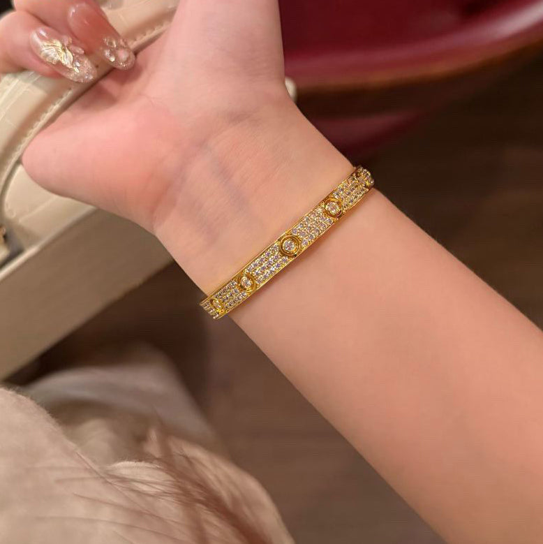 [OAKJURI Jewelry] LOVE BRACELET 6.1MM DIAMOND-PAVED 10 BIG DIAMONDS