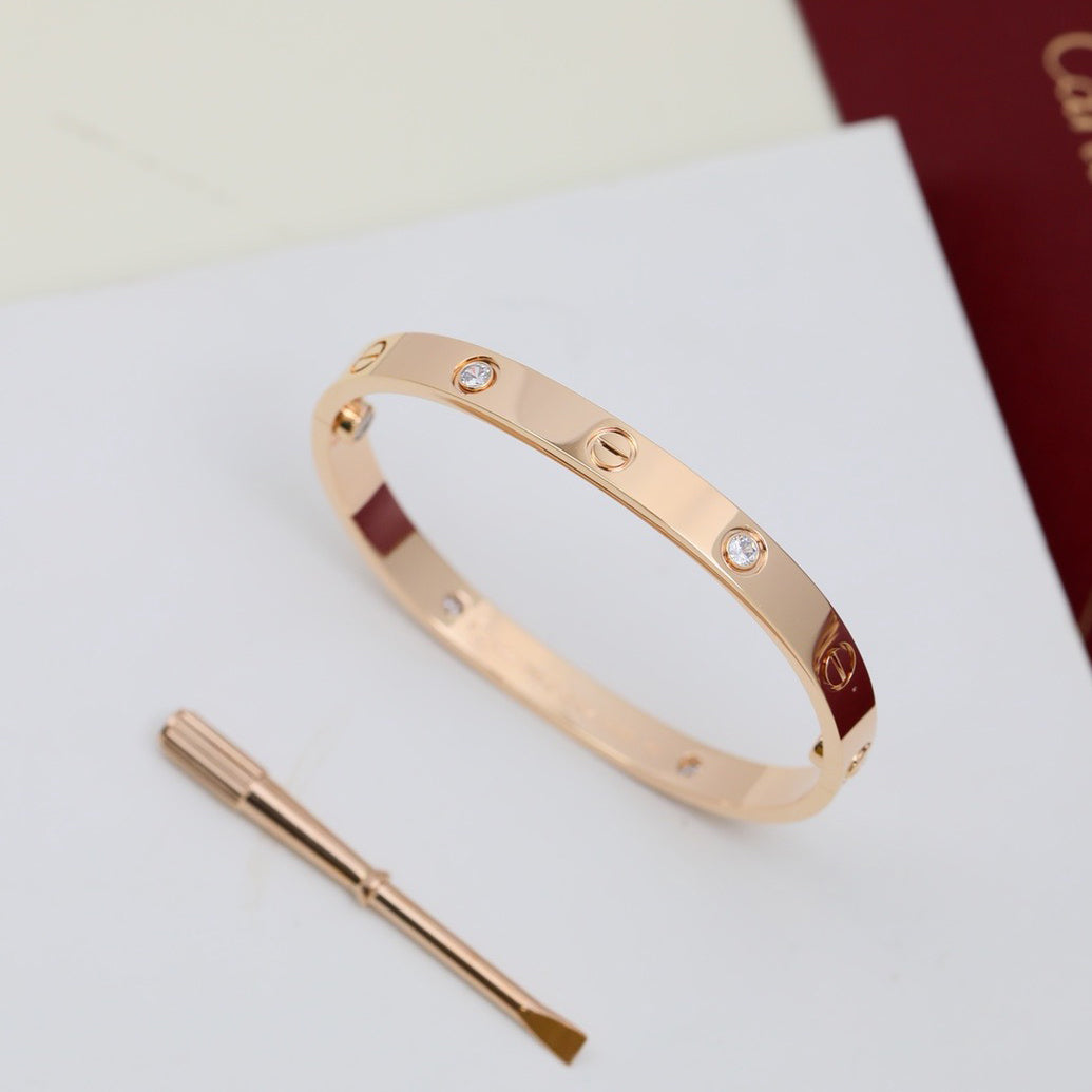 [OAKJURI Jewelry] LOVE BRACELET 6.1MM 4 DIAMONDS