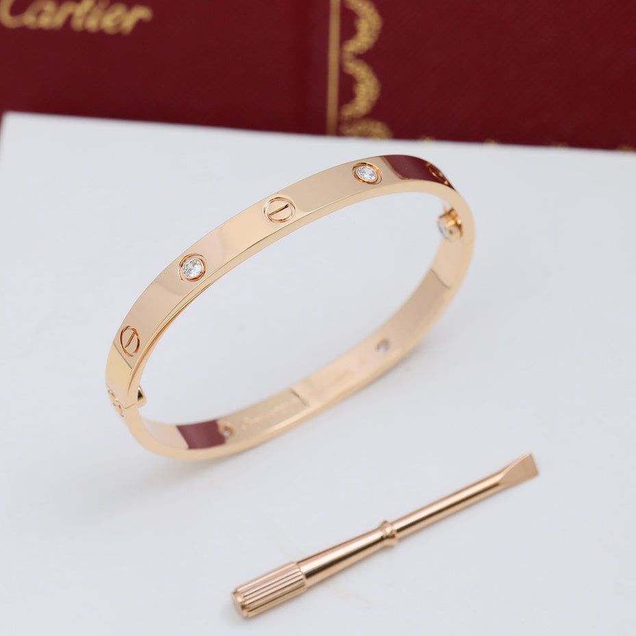 [OAKJURI Jewelry] LOVE BRACELET 6.1MM 4 DIAMONDS