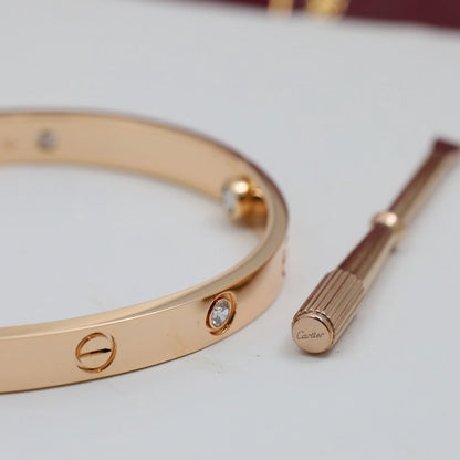 [OAKJURI Jewelry] LOVE BRACELET 6.1MM 4 DIAMONDS