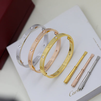 [OAKJURI Jewelry] LOVE BRACELET 6.1MM 4 DIAMONDS