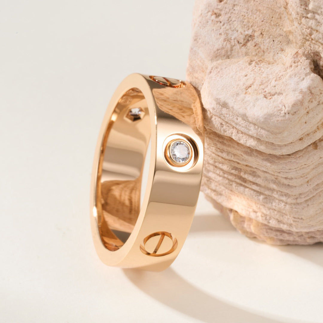 [OAKJURI Jewelry] LOVE 4MM 1 DIAMOND RING
