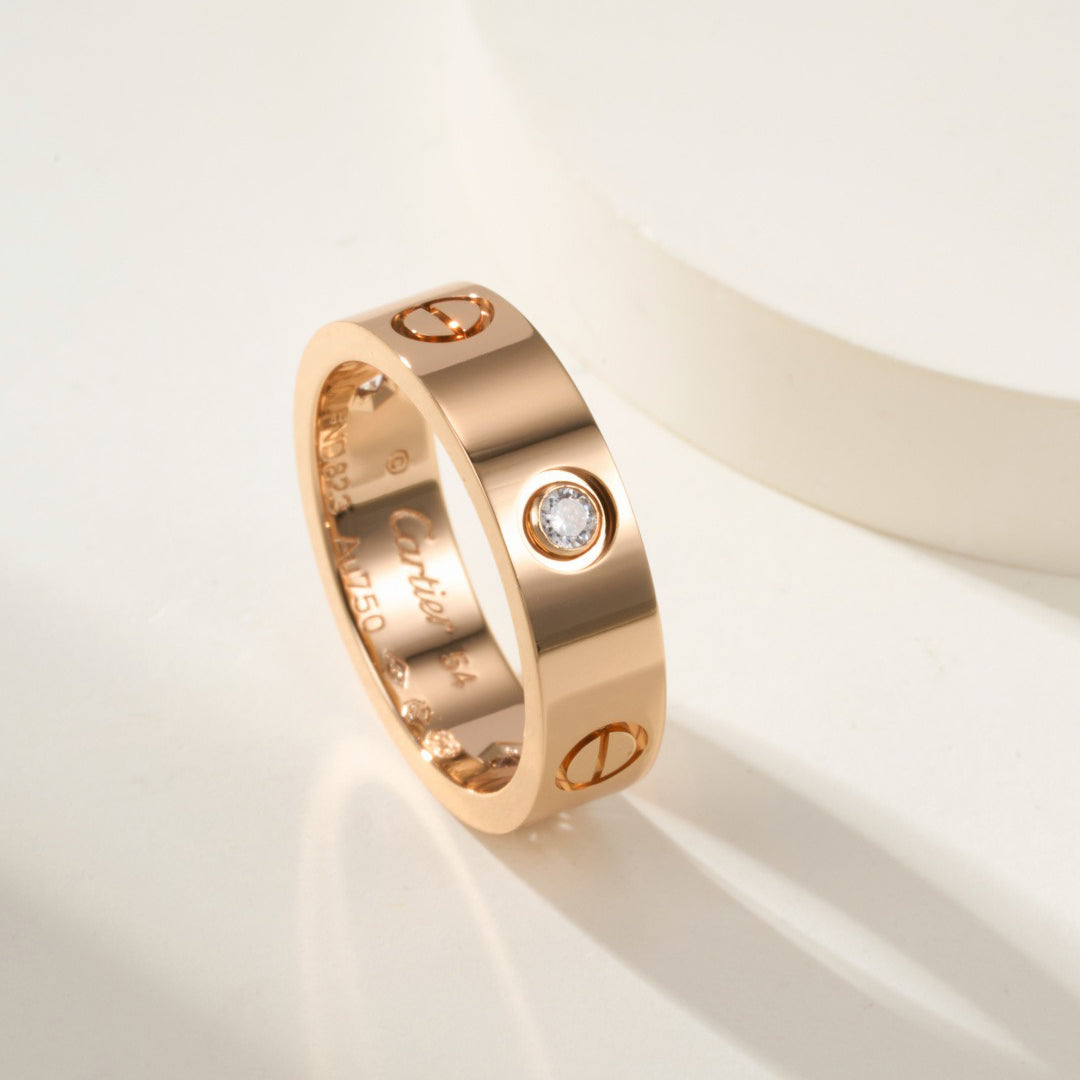 [OAKJURI Jewelry] LOVE 4MM 1 DIAMOND RING