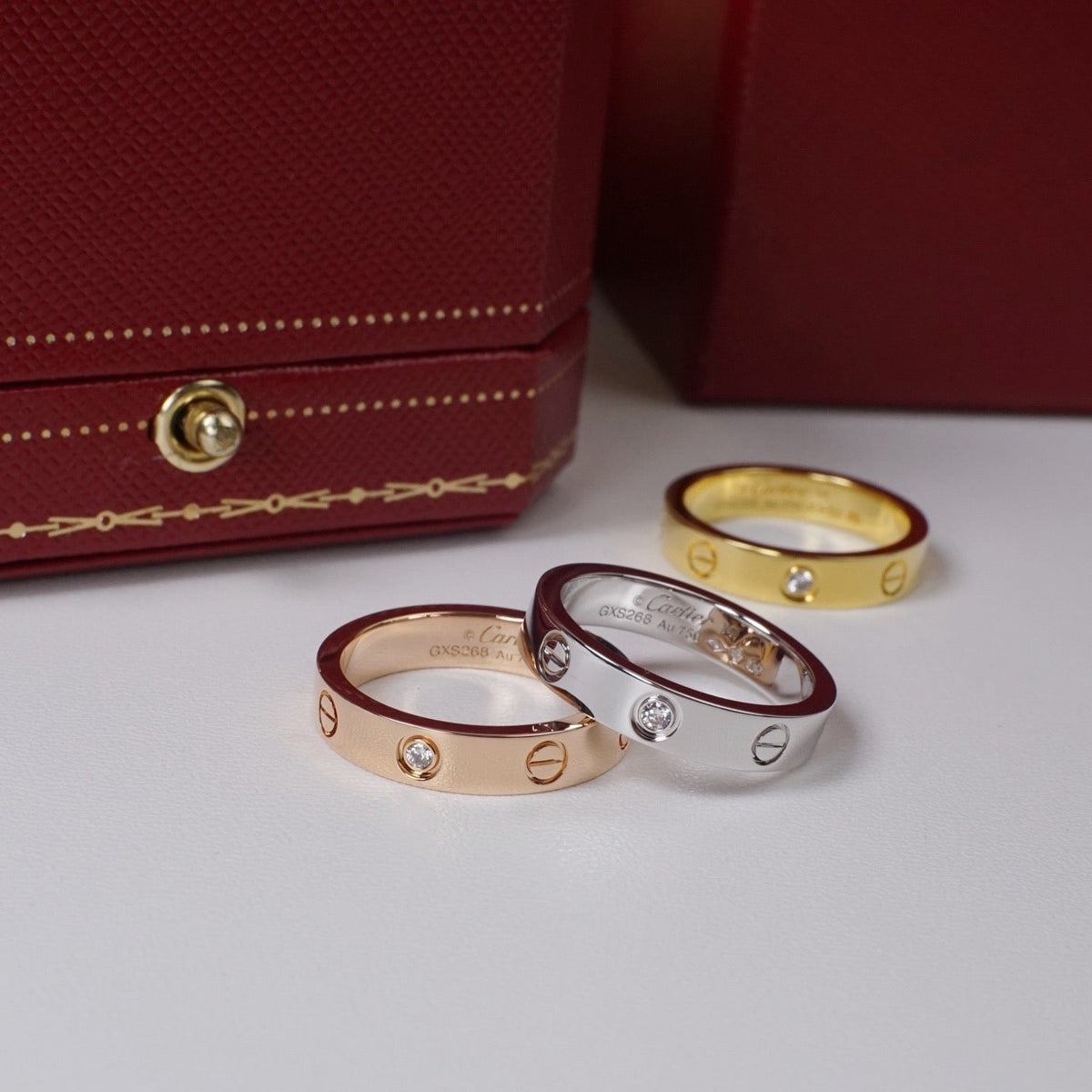 [OAKJURI Jewelry] LOVE 4MM 1 DIAMOND RING