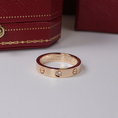 [OAKJURI Jewelry] LOVE 4MM 1 DIAMOND RING
