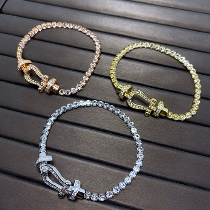 [OAKJURI Jewelry]FORCE  LARGE HORSESHOE FULL DIAMOND TENNIS BRACELET