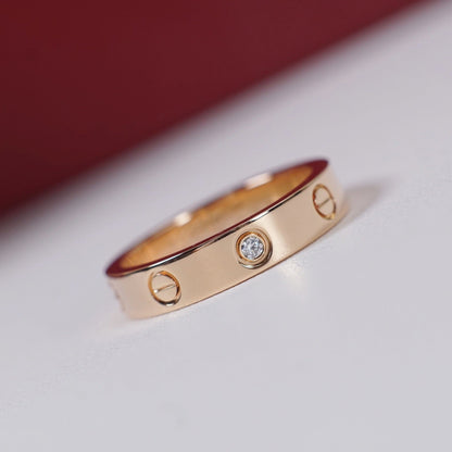 [OAKJURI Jewelry] LOVE 4MM 1 DIAMOND RING