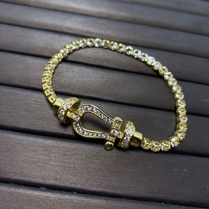 [OAKJURI Jewelry]FORCE  HORSESHOE  DIAMOND TENNIS BRACELET