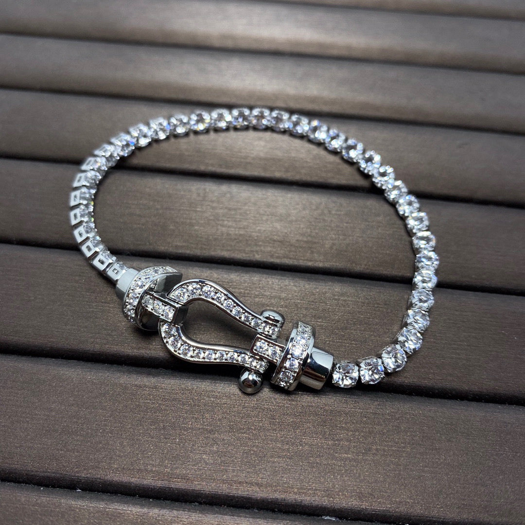 [OAKJURI Jewelry]FORCE  LARGE HORSESHOE FULL DIAMOND TENNIS BRACELET