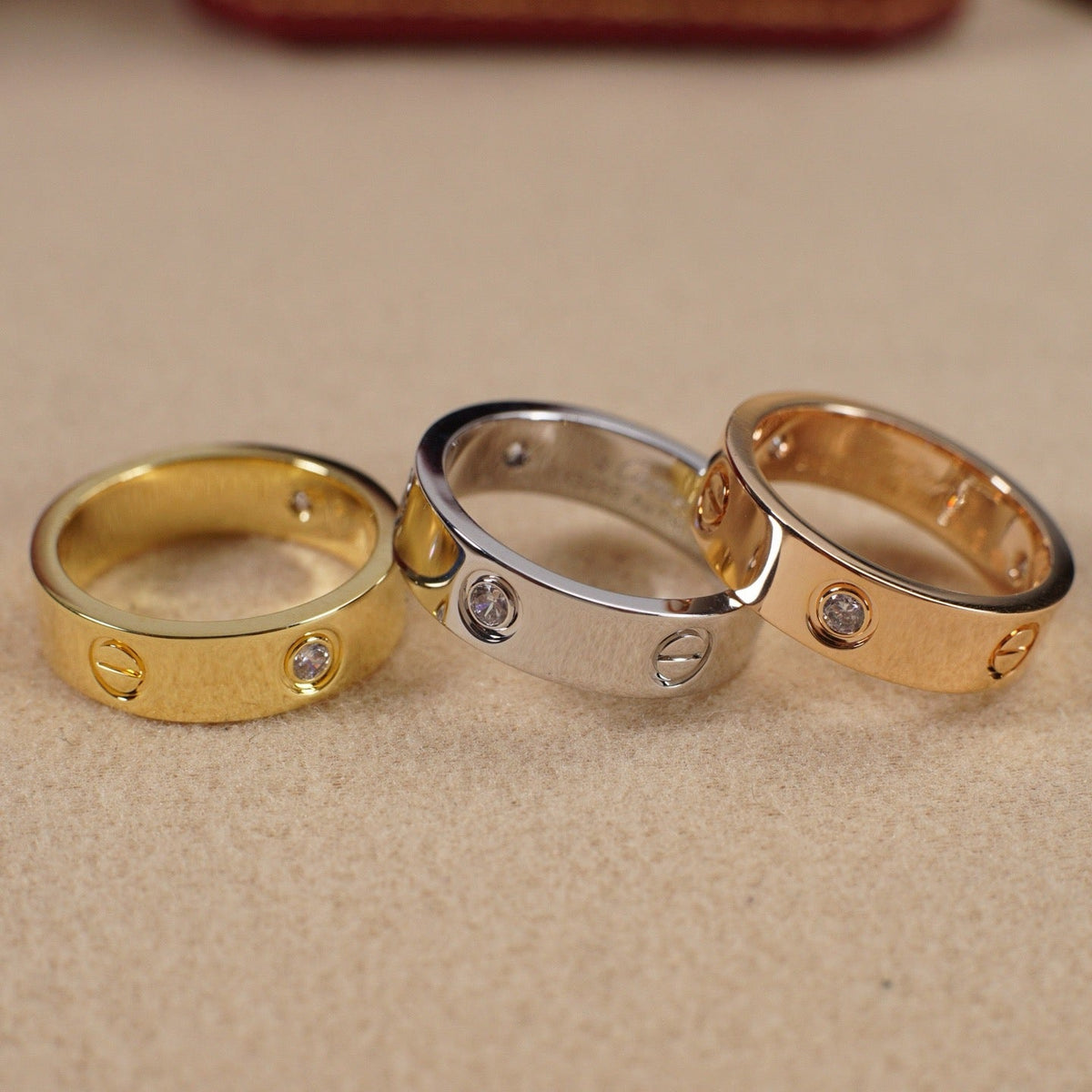 [OAKJURI Jewelry] LOVE 5.5MM 3 DIAMOND RING