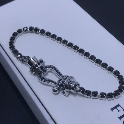 [OAKJURI Jewelry]FORCE  LARGE HORSESHOE FULL DIAMOND TENNIS BRACELET