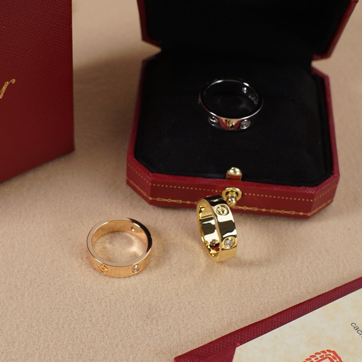 [OAKJURI Jewelry] LOVE 5.5MM 3 DIAMOND RING