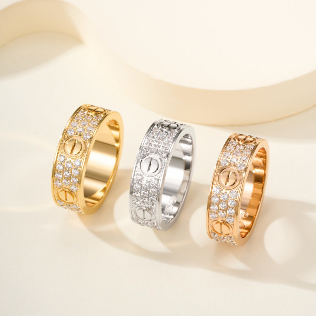 [OAKJURI Jewelry] LOVE RING 5.5MM DIAMONDS PAVED