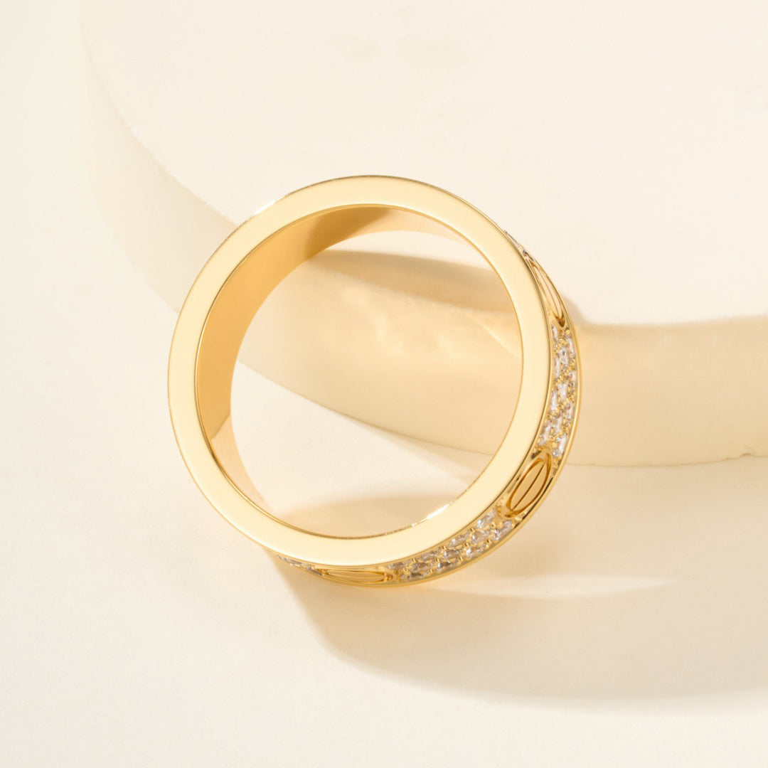 [OAKJURI Jewelry] LOVE RING 5.5MM DIAMONDS PAVED