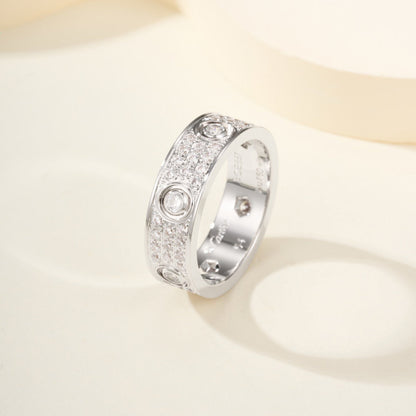 [OAKJURI Jewelry] LOVE 5.5MM FULL-PAVE 6-DIAMOND RING