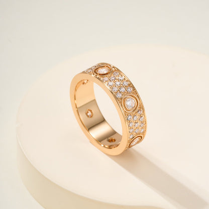[OAKJURI Jewelry] LOVE 5.5MM FULL-PAVE 6-DIAMOND RING