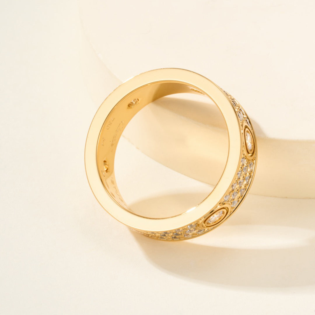 [OAKJURI Jewelry] LOVE 5.5MM FULL-PAVE 6-DIAMOND RING
