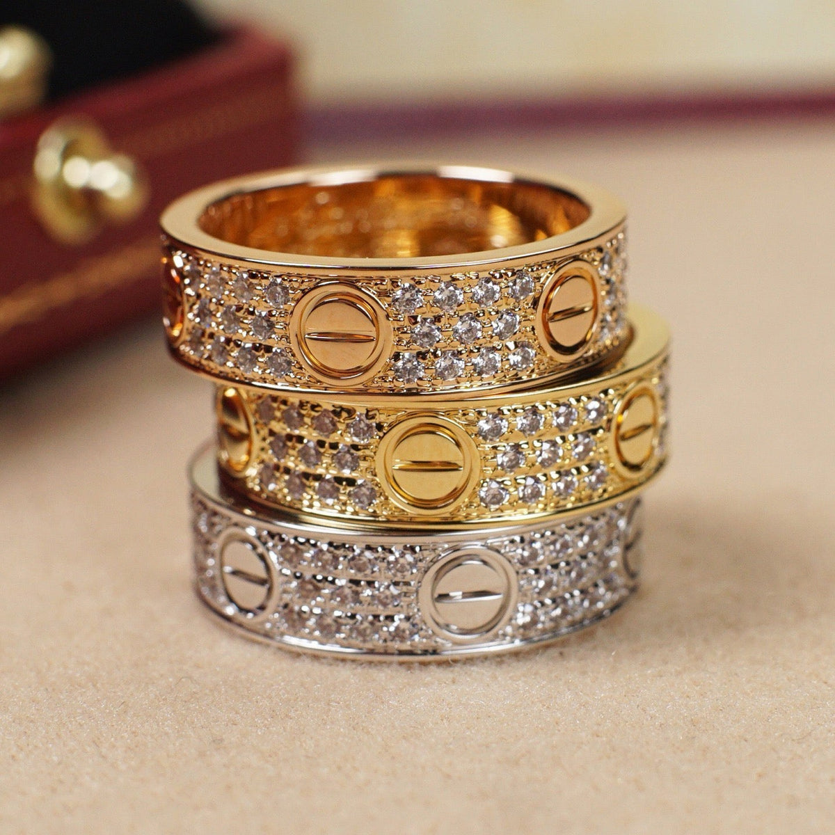 [OAKJURI Jewelry] LOVE RING 5.5MM DIAMONDS PAVED