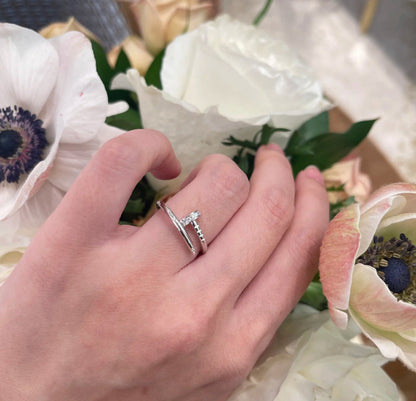 [OAKJURI Jewelry] JUSTE 1.8MM HALF DIAMOND RING