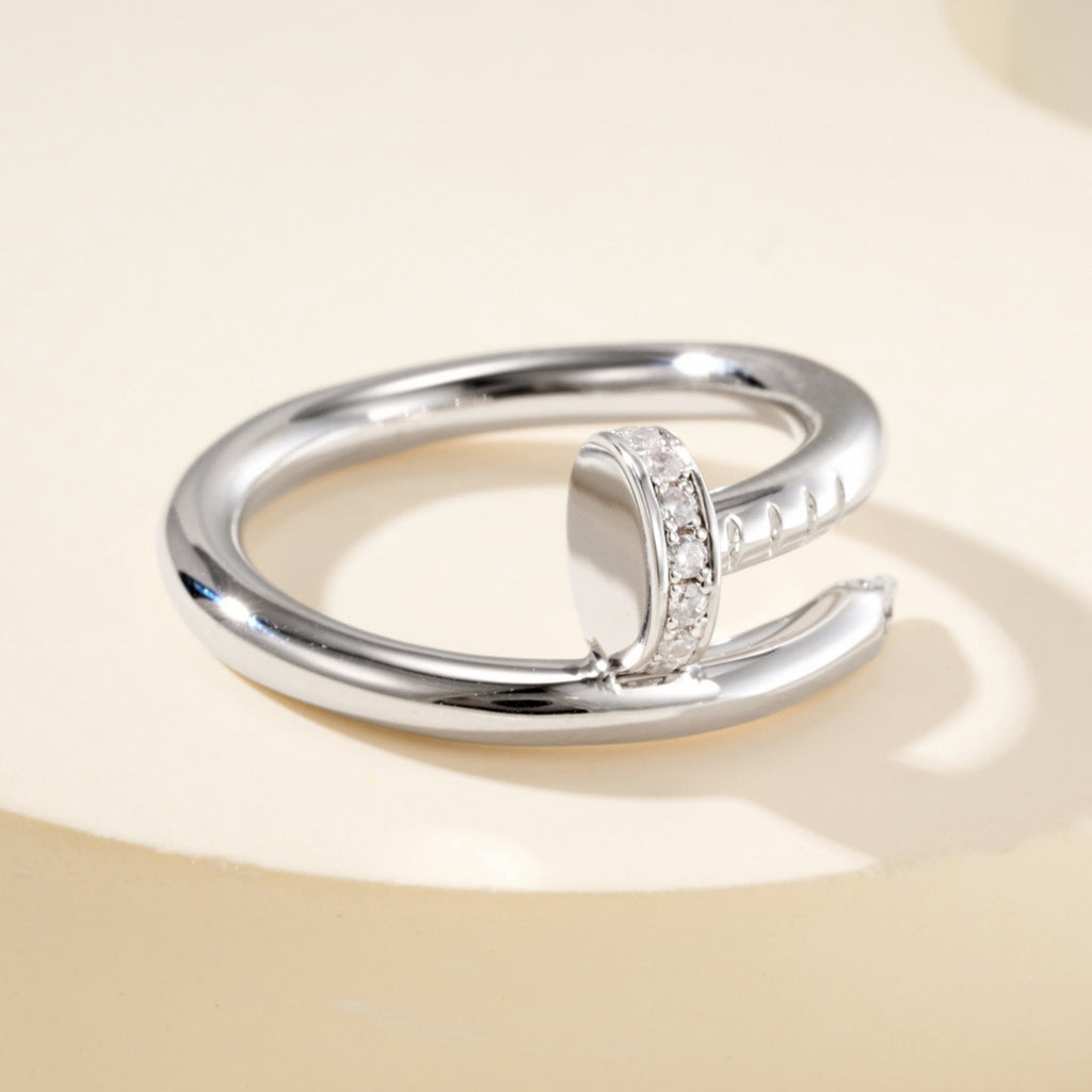 [OAKJURI Jewelry] JUSTE RING 2.6MM HALF DIAMOND