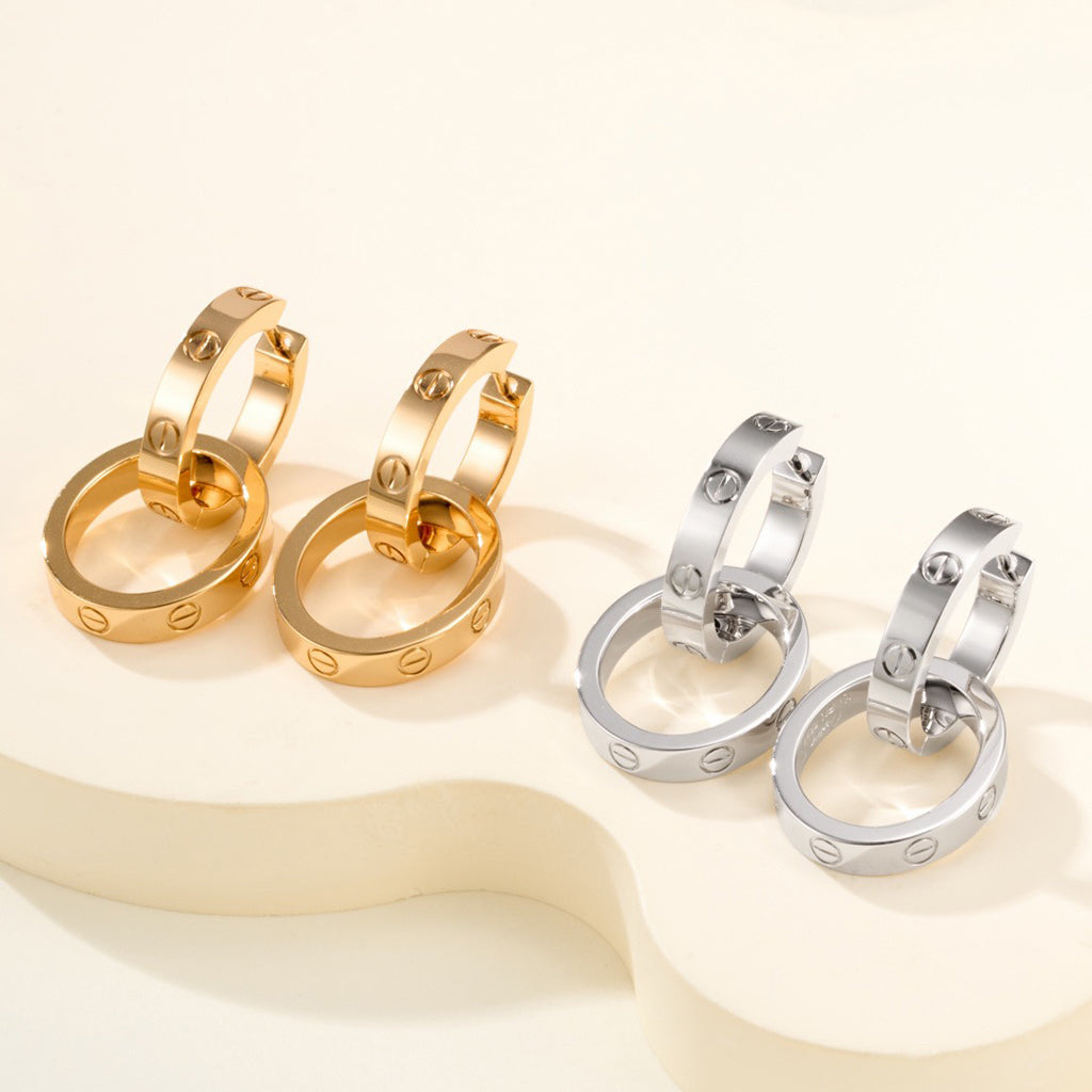 [OAKJURI Jewelry] LOVE 3.3MM DANGLE EARRINGS