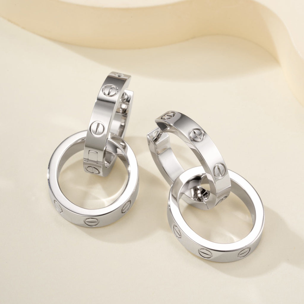 [OAKJURI Jewelry] LOVE 3.3MM DANGLE EARRINGS