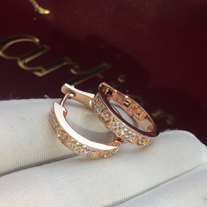 [OAKJURI Jewelry] LOVE 5.5MM DIAMOND PAVED EARRINGS