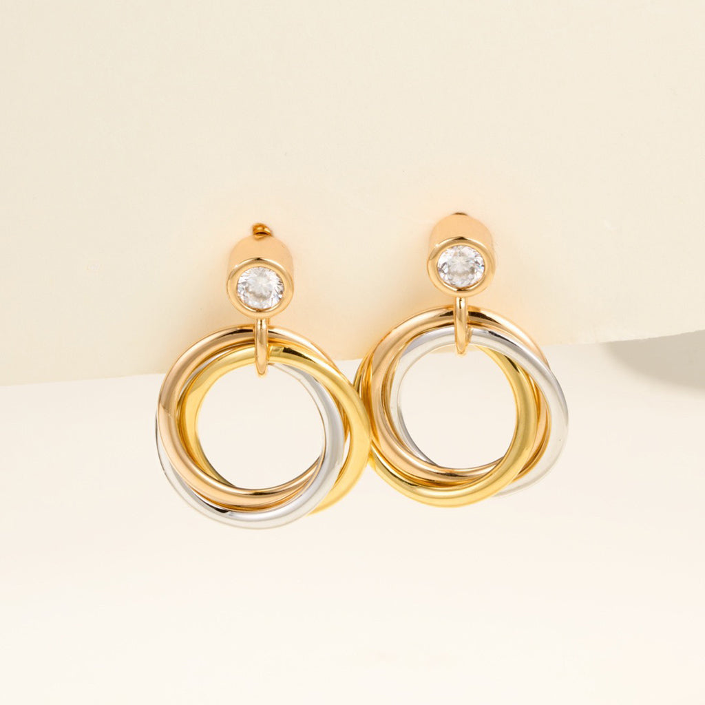 [OAKJURI Jewelry] TRINITY ON DIAMOND  EARRINGS