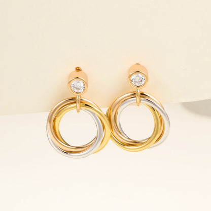 [OAKJURI Jewelry] TRINITY ON DIAMOND  EARRINGS