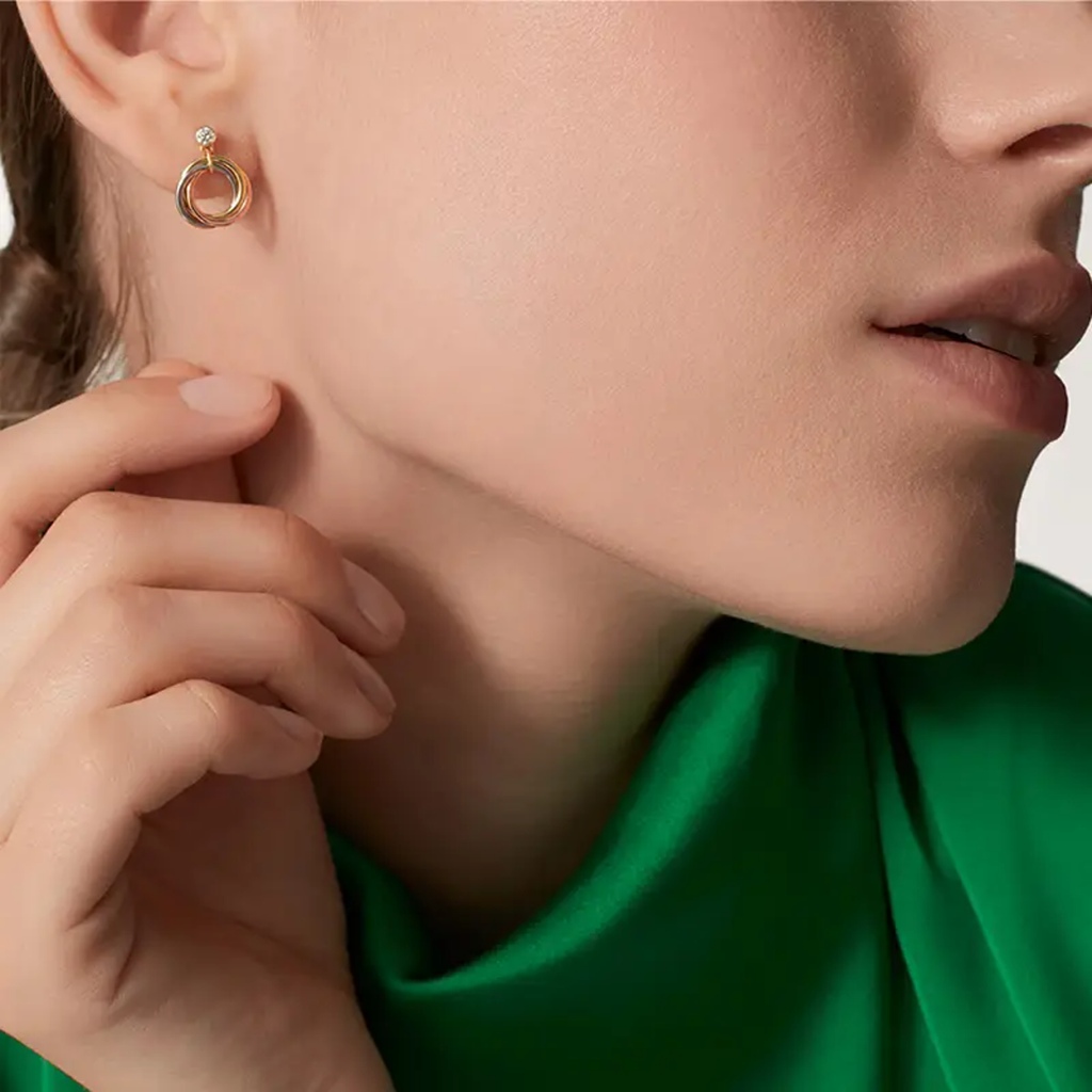 [OAKJURI Jewelry] TRINITY ON DIAMOND  EARRINGS