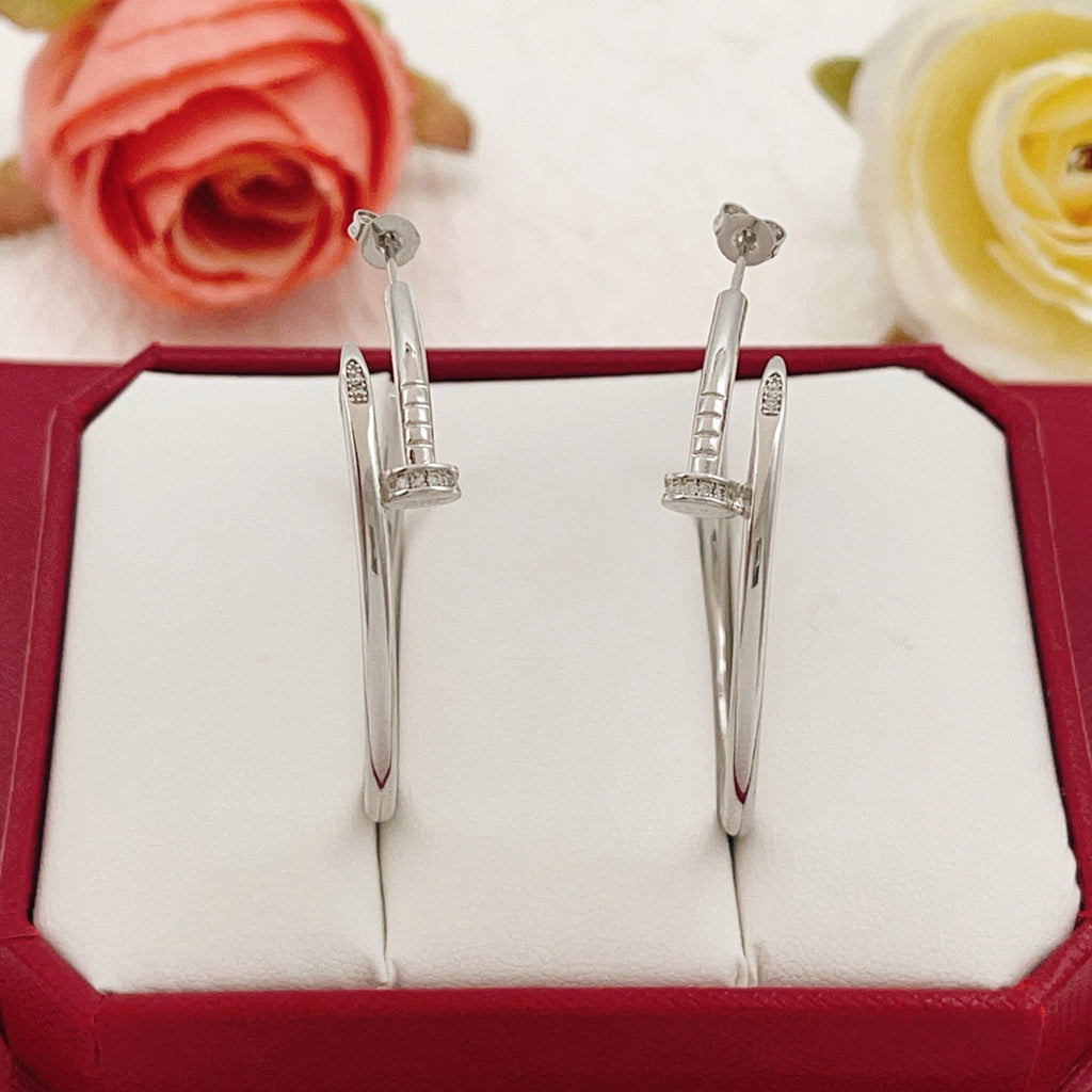 [OAKJURI Jewelry] JUSTE HALF DIAMOND LARGE EARRINGS