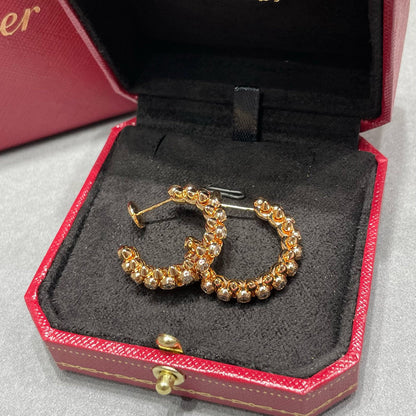 [OAKJURI Jewelry] CLASH FULL DIAMOND MEDIUM EARRINGS