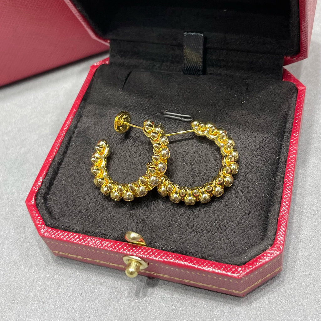[OAKJURI Jewelry] CLASH FULL DIAMOND MEDIUM EARRINGS