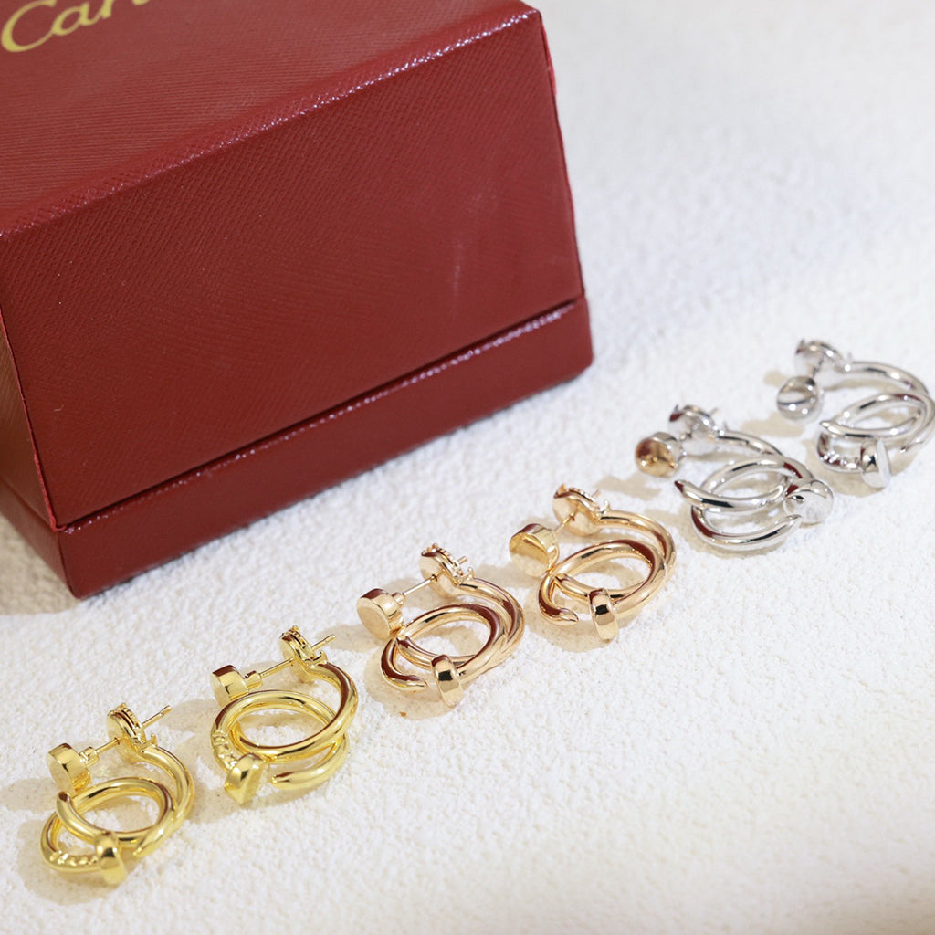 [OAKJURI Jewelry] JUSTE NO DIAMOND DOUBLE EARRINGS