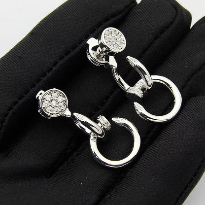 [OAKJURI Jewelry] JUSTE HALF DIAMOND DOUBLE EARRINGS