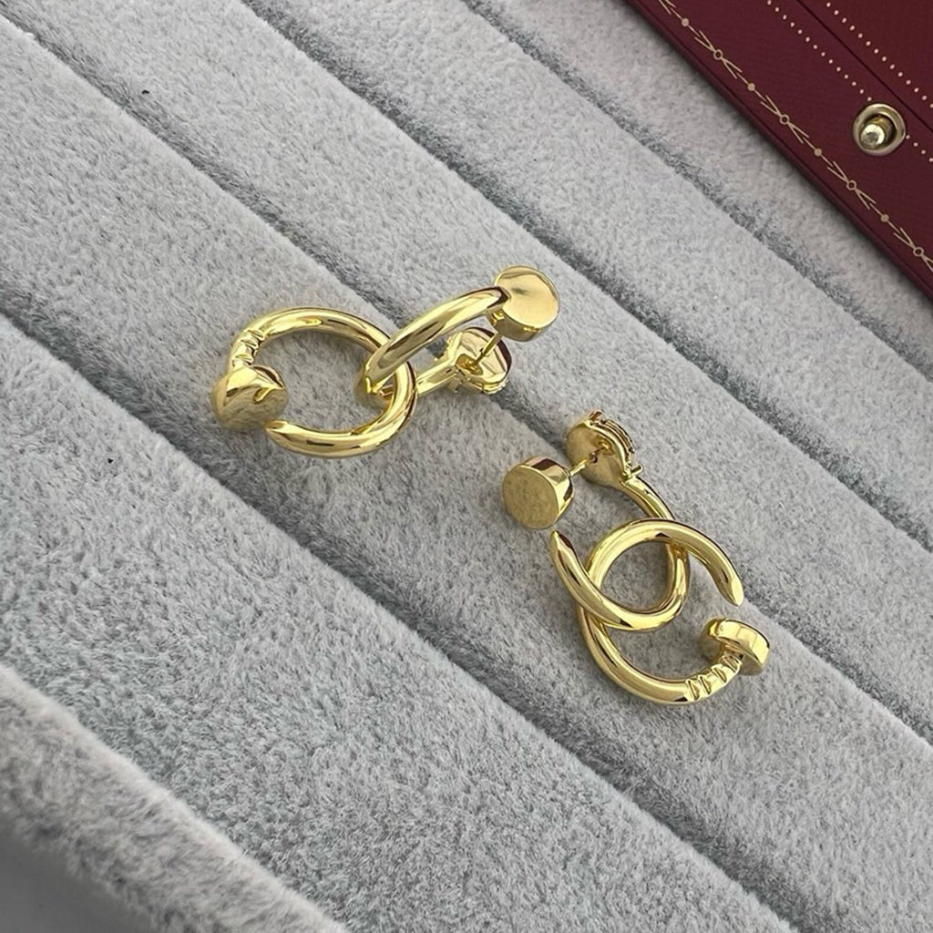[OAKJURI Jewelry] JUSTE NO DIAMOND DOUBLE EARRINGS