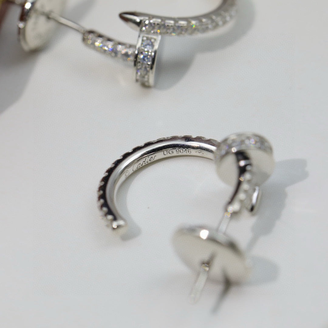 [OAKJURI Jewelry] JUSTE FULL DIAMOND DOUBLE EARRINGS